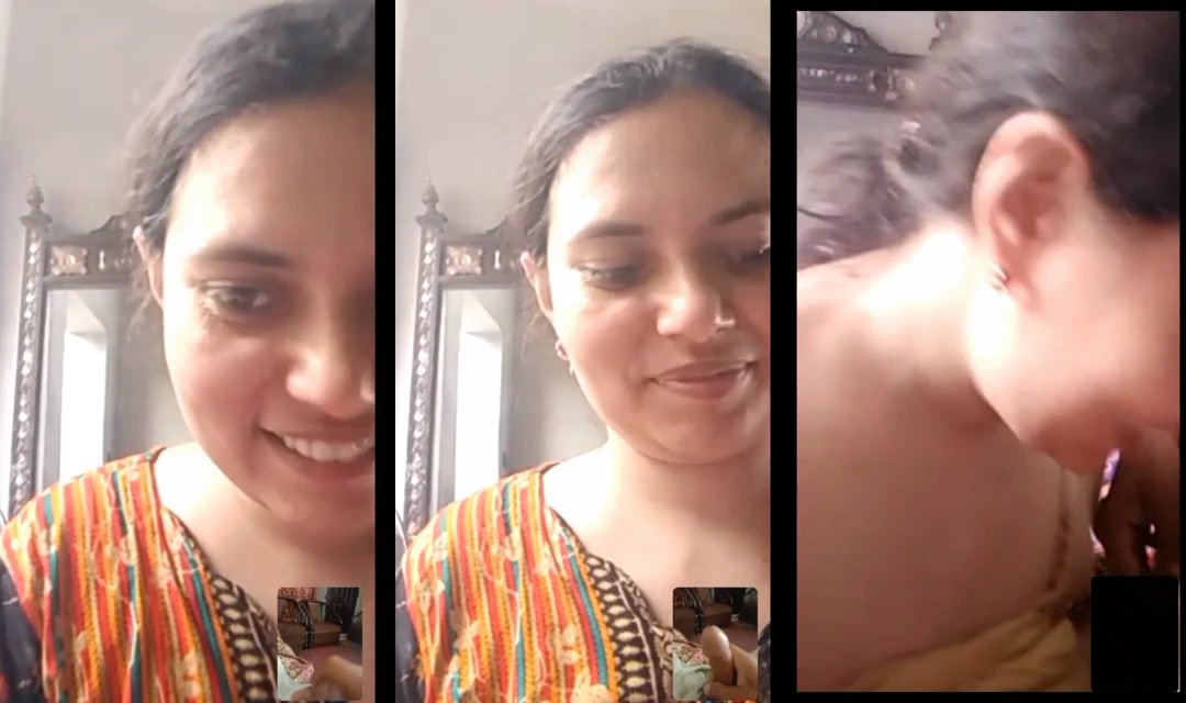 Desi couple having fun on video call